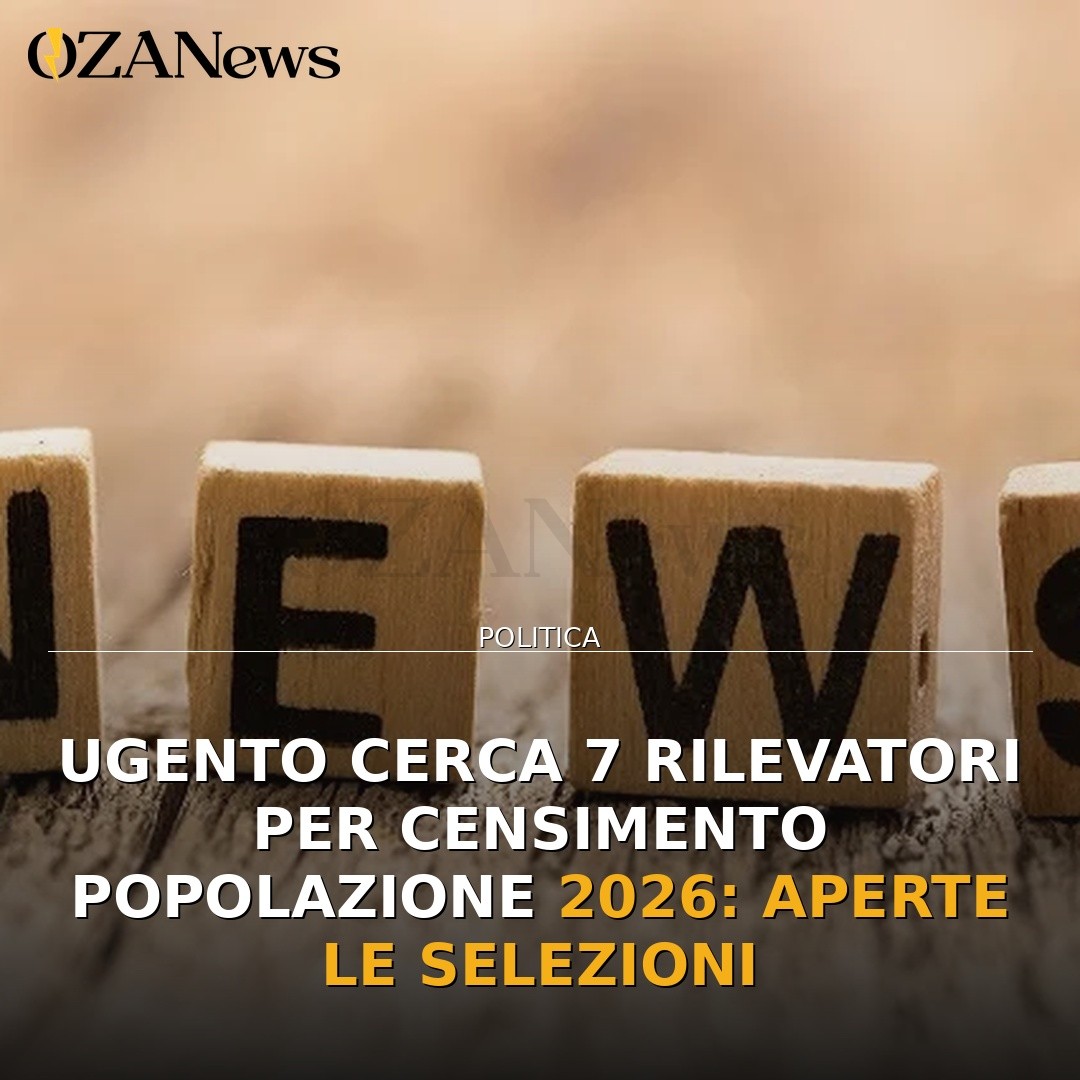 Ugento cerca 7 rilevatori per Censimento Popolazione 2026: aperte le selezioni