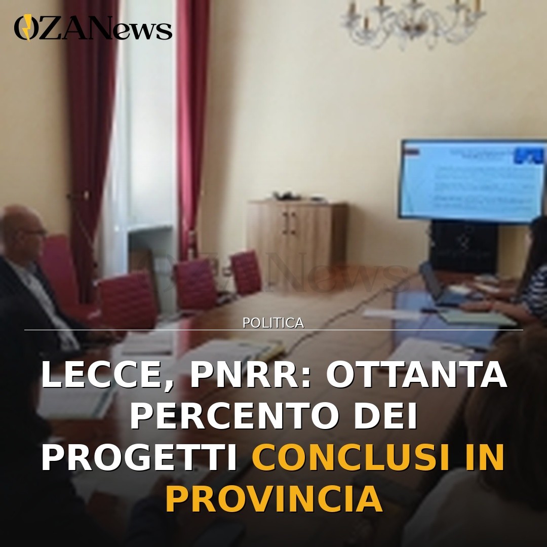 Lecce, PNRR: Ottanta percento dei progetti conclusi in provincia