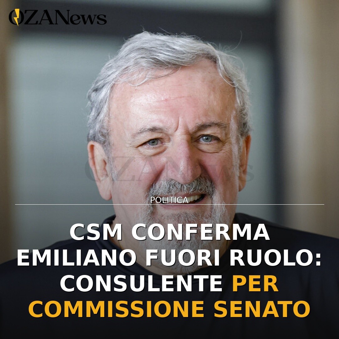 CSM conferma Emiliano fuori ruolo: consulente per Commissione Senato