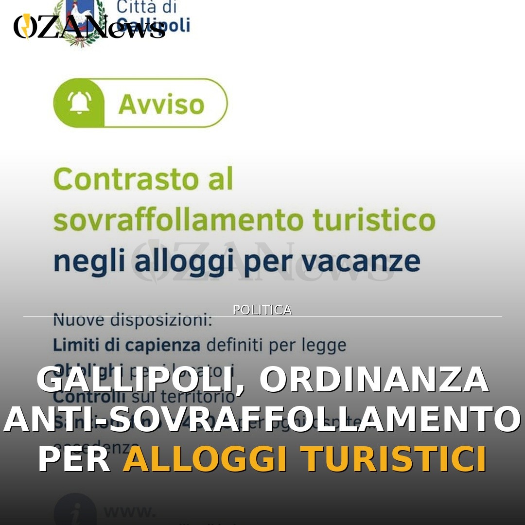 Gallipoli, ordinanza anti-sovraffollamento per alloggi turistici