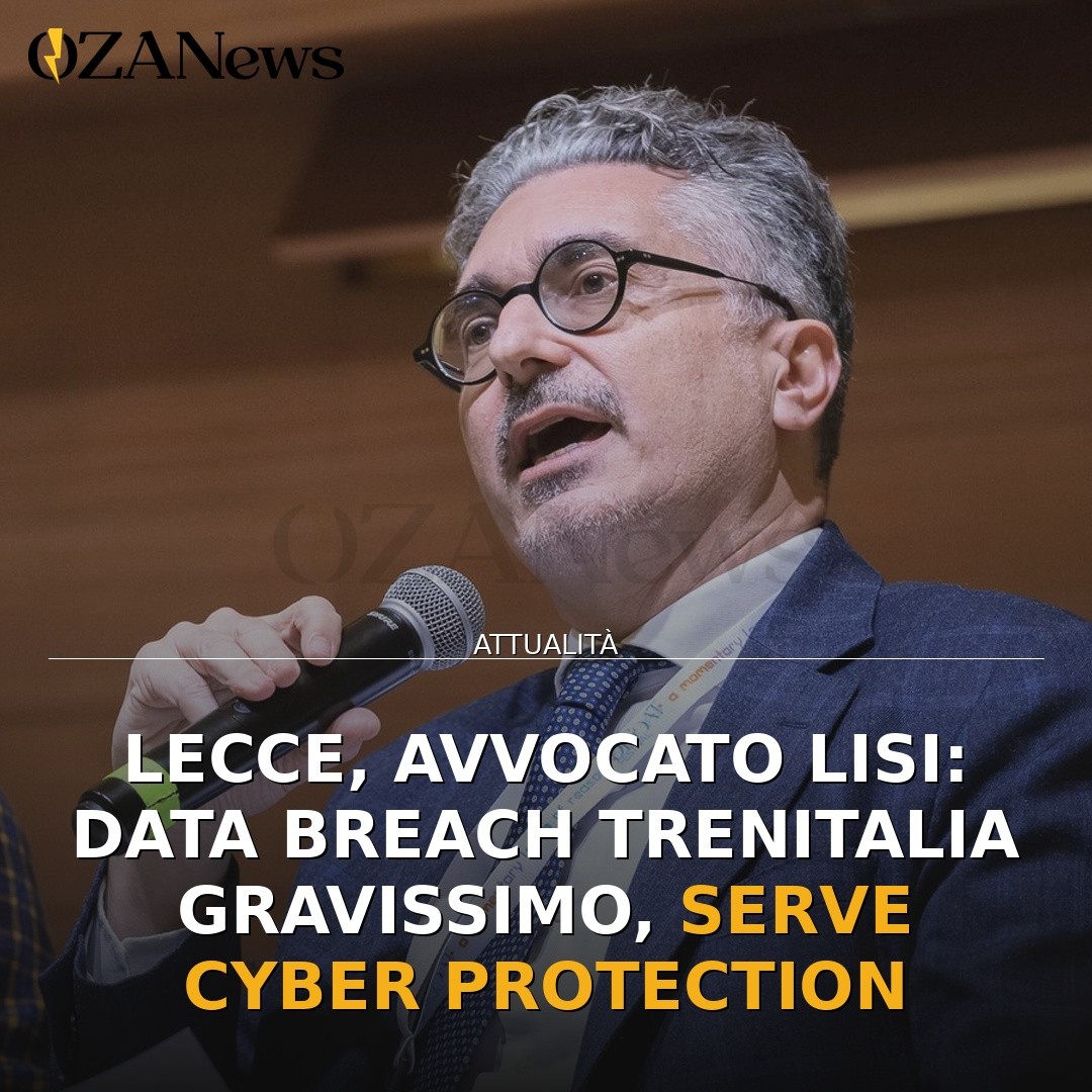 Lecce, Avvocato Lisi: Data breach Trenitalia gravissimo, serve cyber protection