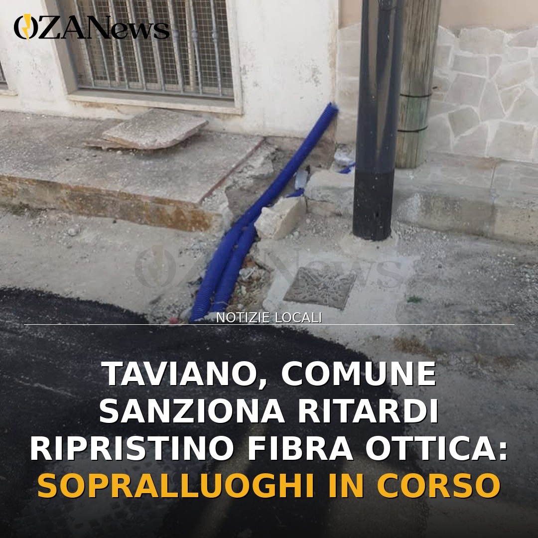 Taviano, Comune sanziona ritardi ripristino fibra ottica: sopralluoghi in corso