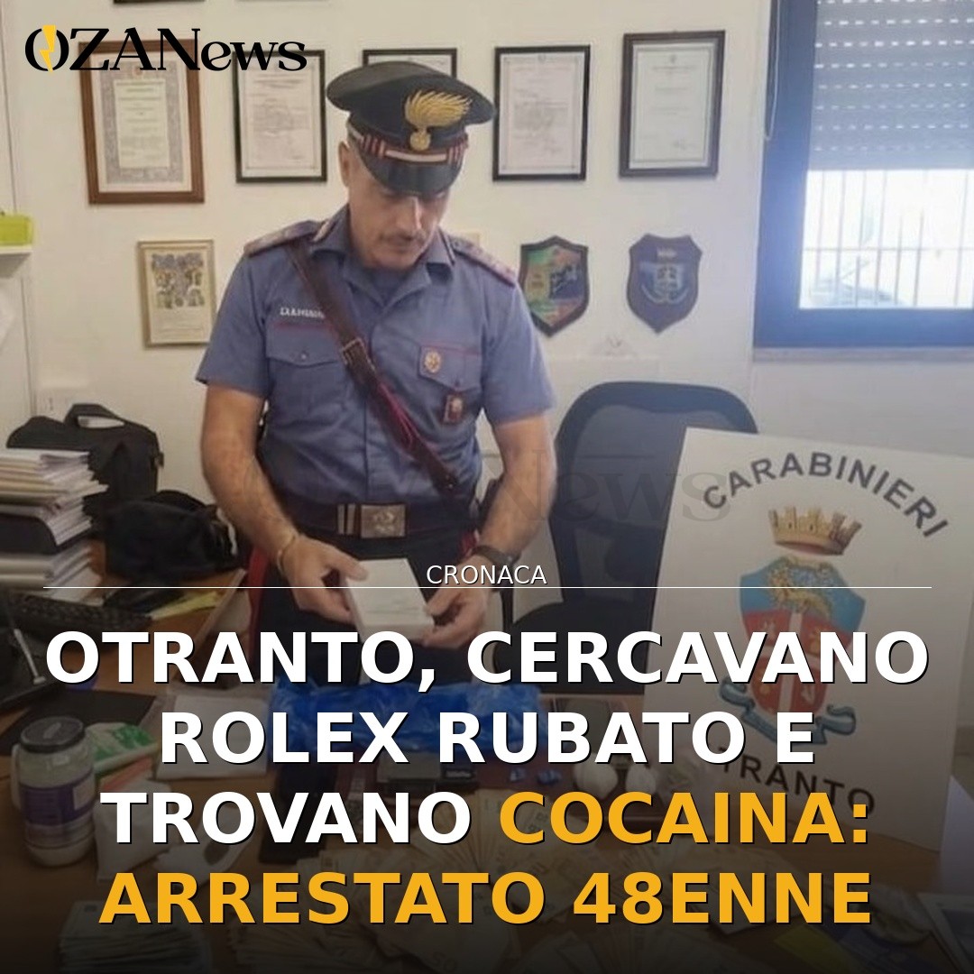 Otranto, cercavano Rolex rubato e trovano cocaina: arrestato 48enne