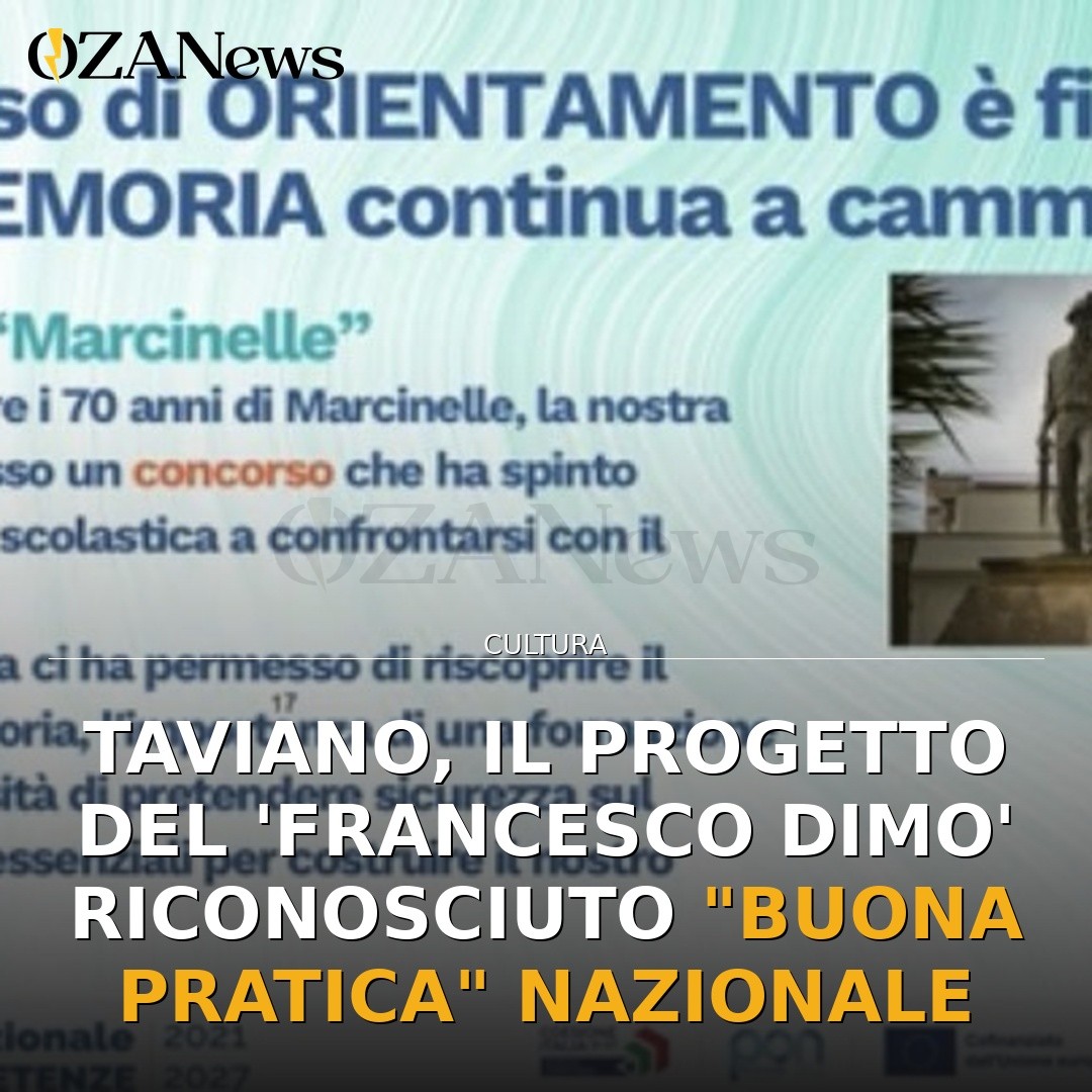 Taviano, il progetto del ‘Francesco Dimo’ riconosciuto “Buona Pratica” nazionale