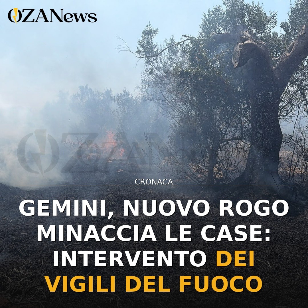 Gemini, nuovo rogo minaccia le case: intervento dei Vigili del Fuoco