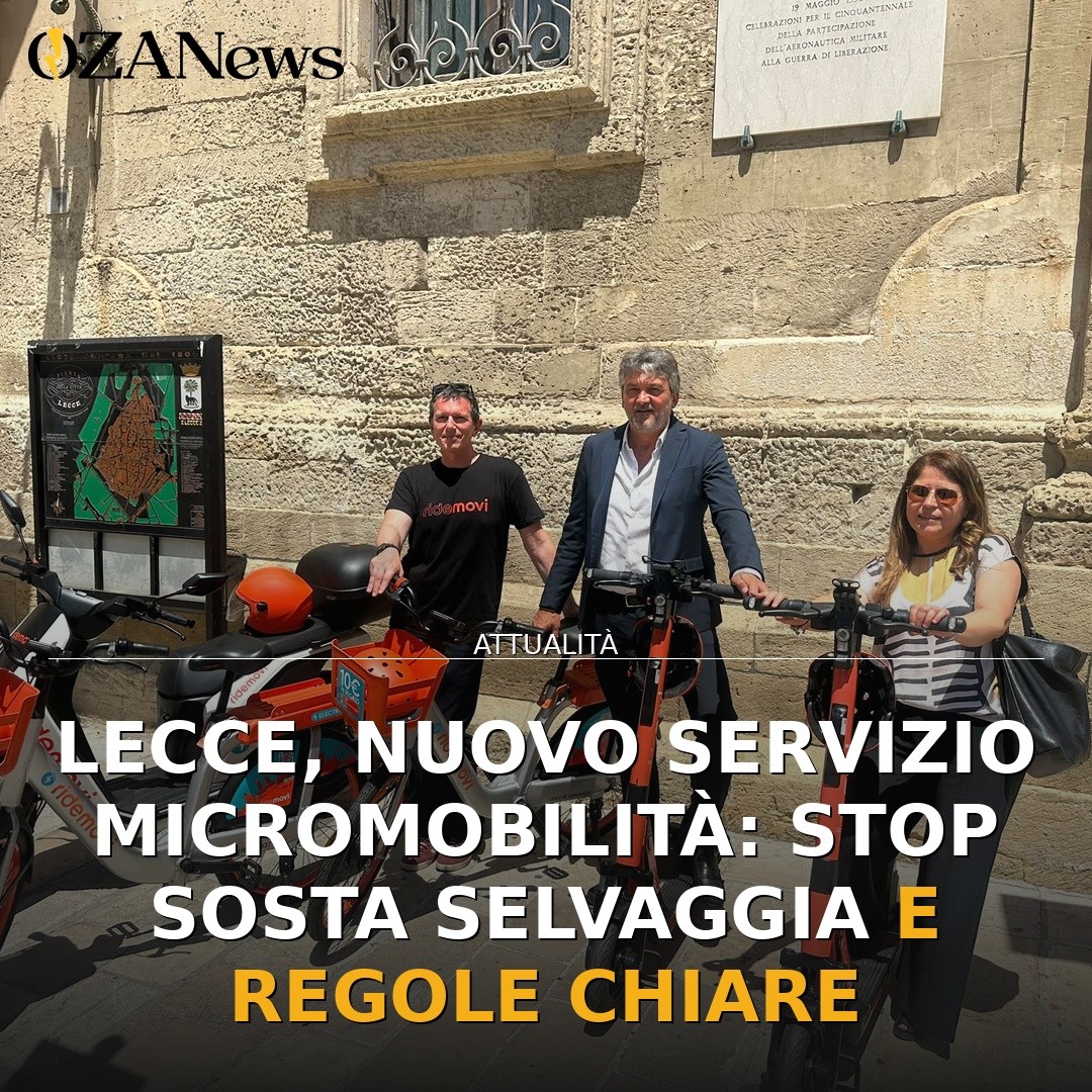 Lecce, nuovo servizio micromobilità: stop sosta selvaggia e regole chiare