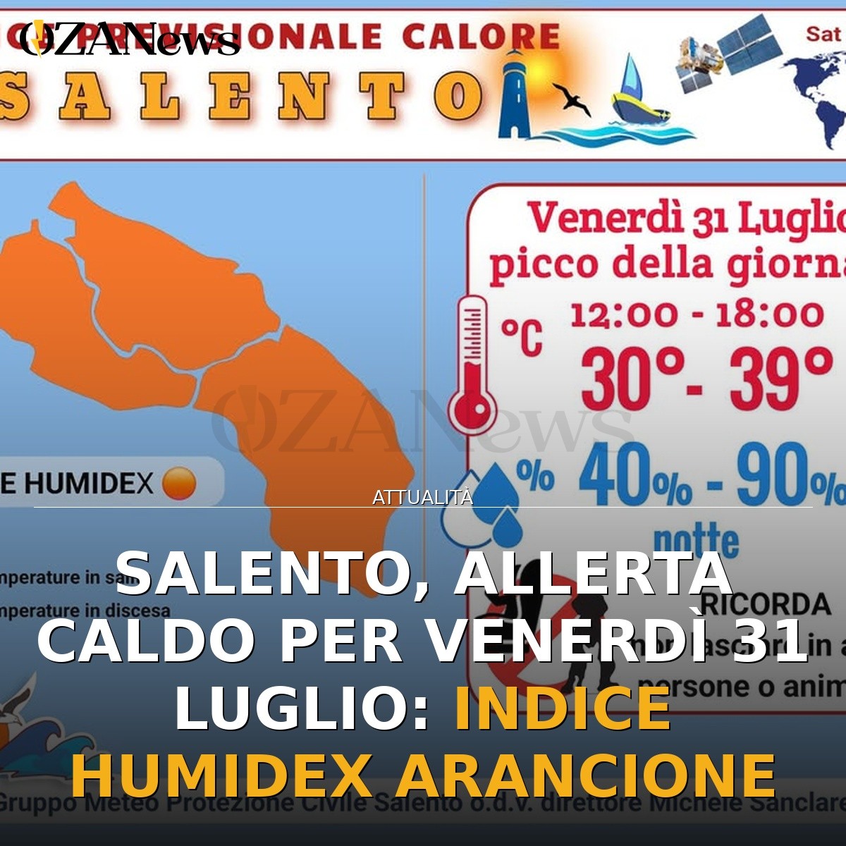 Salento, allerta caldo per venerdì 31 luglio: indice Humidex arancione