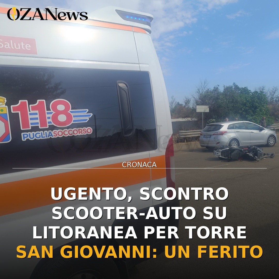 Ugento, scontro scooter-auto su litoranea per Torre San Giovanni: un ferito