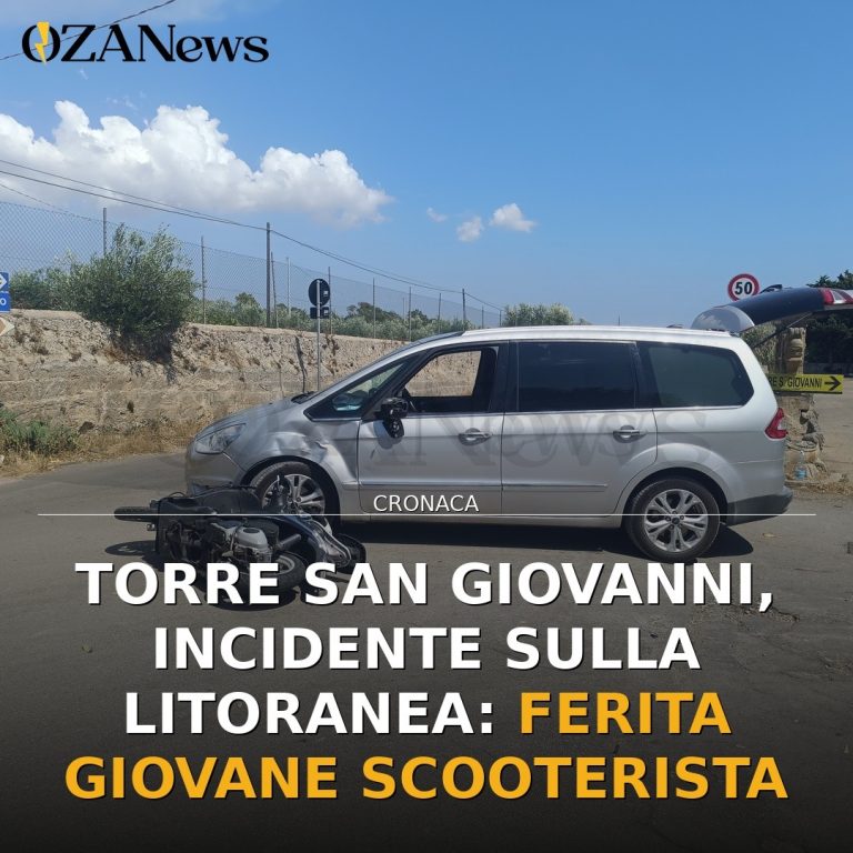 Torre San Giovanni, incidente sulla litoranea: ferita giovane scooterista
