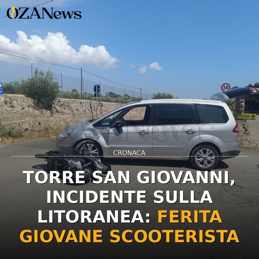 Torre San Giovanni, incidente sulla litoranea: ferita giovane scooterista