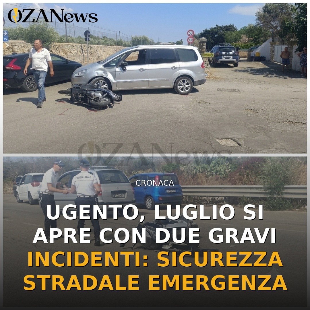 Ugento, luglio si apre con due gravi incidenti: sicurezza stradale emergenza