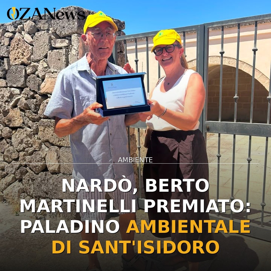 Nardò, Berto Martinelli premiato: paladino ambientale di Sant’Isidoro