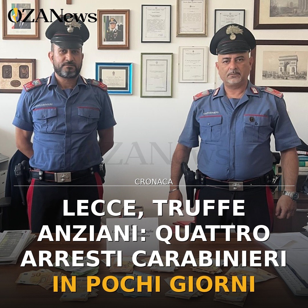Lecce, truffe anziani: quattro arresti Carabinieri in pochi giorni