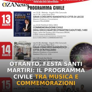 Otranto, Festa Santi Martiri: il programma civile tra musica e commemorazioni