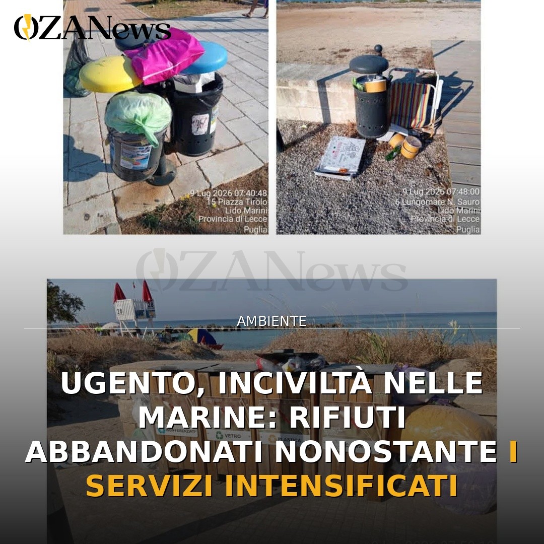 Ugento, inciviltà nelle marine: rifiuti abbandonati nonostante i servizi intensificati