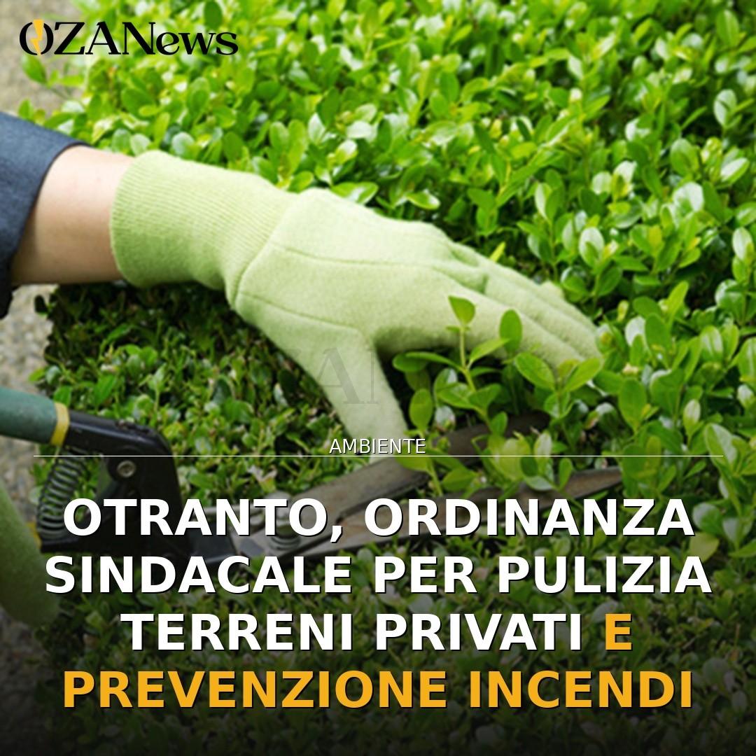 Otranto, ordinanza sindacale per pulizia terreni privati e prevenzione incendi