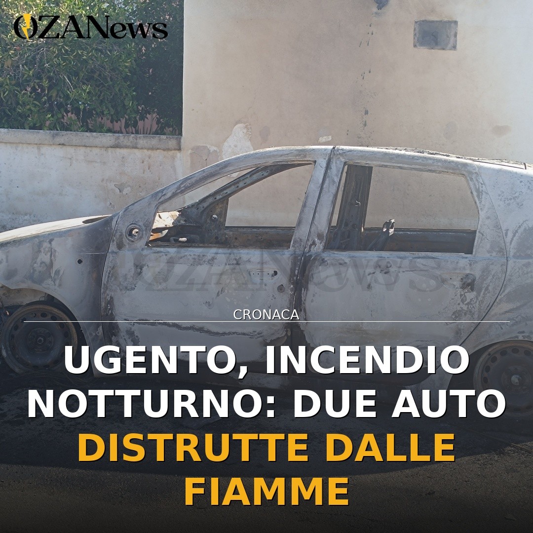 Ugento, incendio notturno: due auto distrutte dalle fiamme