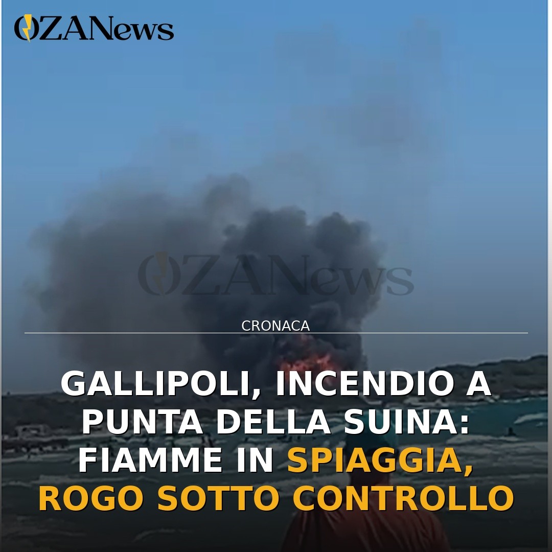 Gallipoli, incendio a Punta della Suina: fiamme in spiaggia, rogo sotto controllo