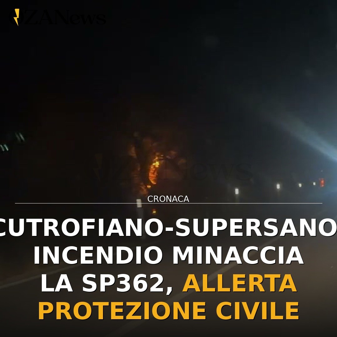 Cutrofiano-Supersano: incendio minaccia la SP362, allerta Protezione Civile