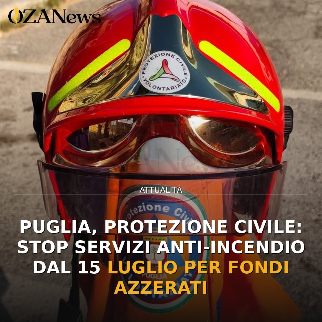 Puglia, Protezione Civile: stop servizi anti-incendio dal 15 luglio per fondi azzerati