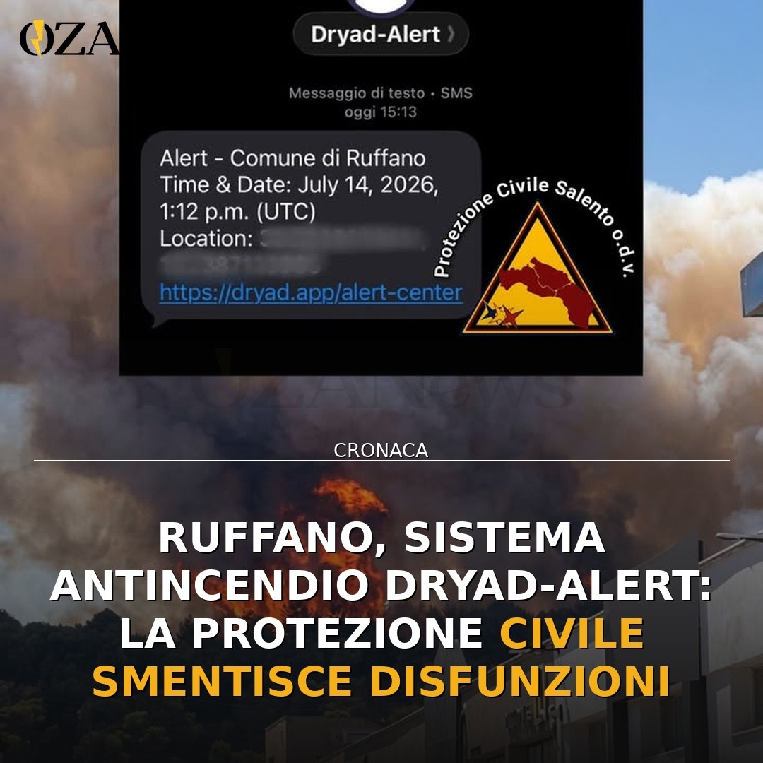 Ruffano, sistema antincendio Dryad-Alert: la Protezione Civile smentisce disfunzioni