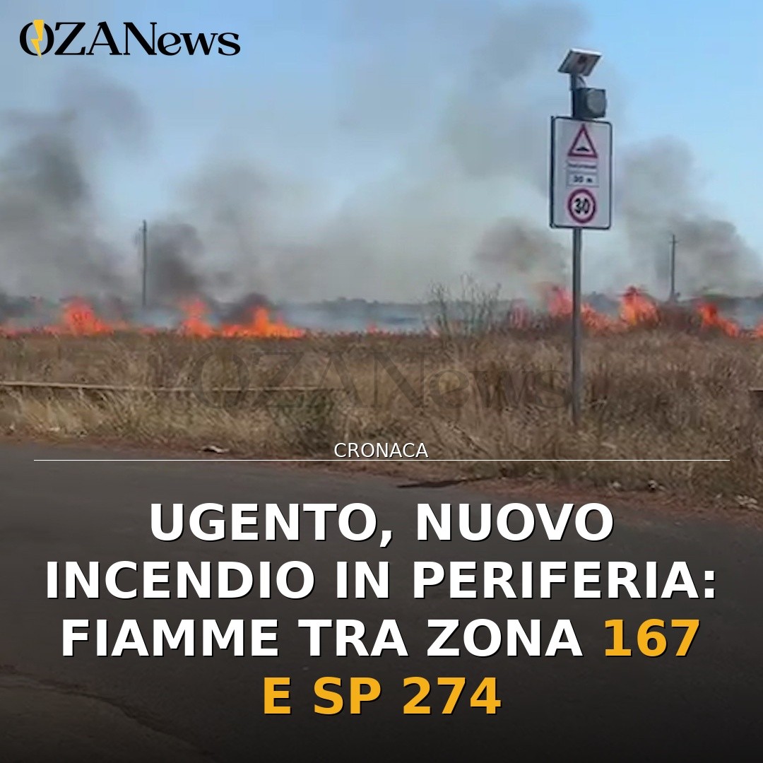 Ugento, nuovo incendio in periferia: fiamme tra zona 167 e SP 274