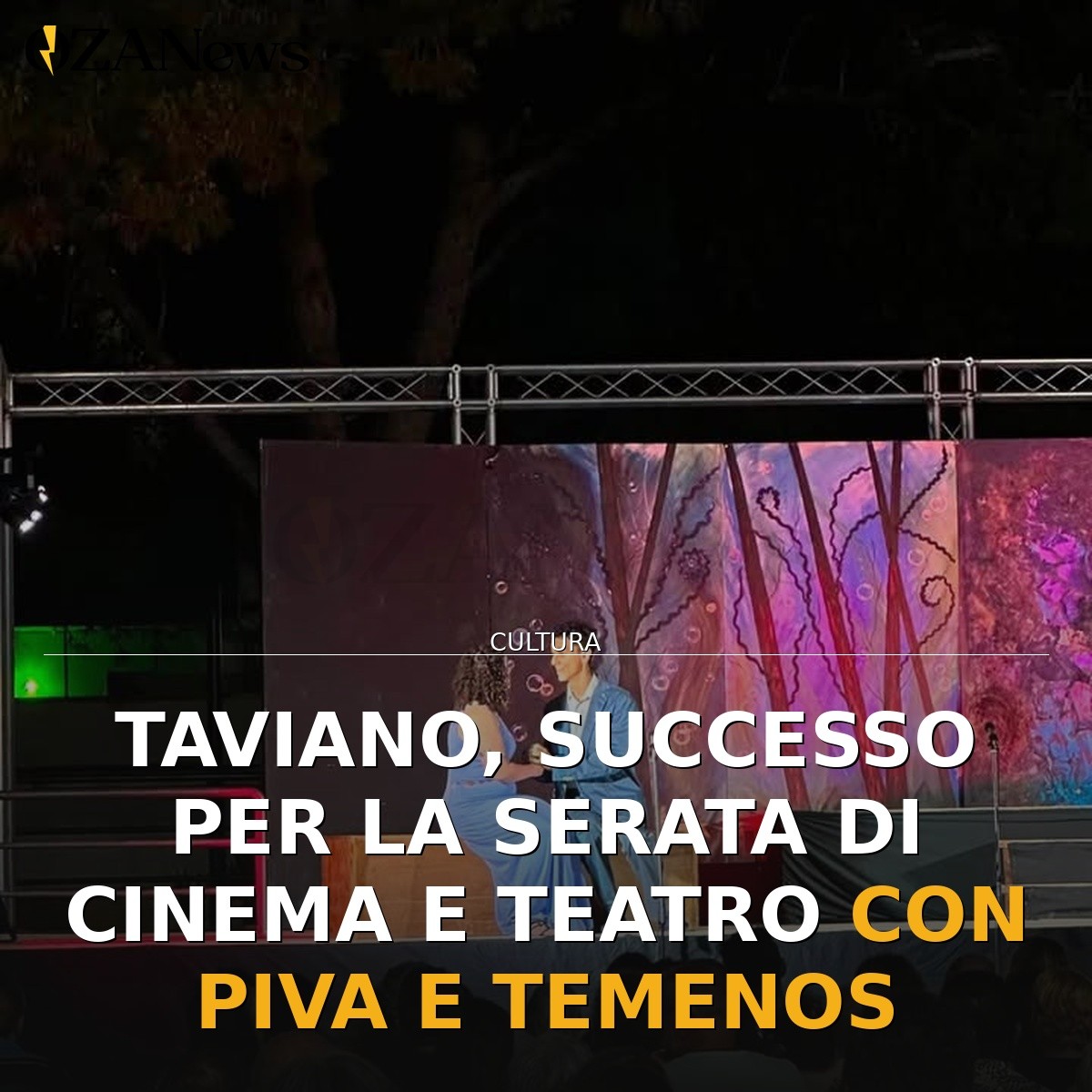 Taviano, successo per la serata di cinema e teatro con Piva e Temenos