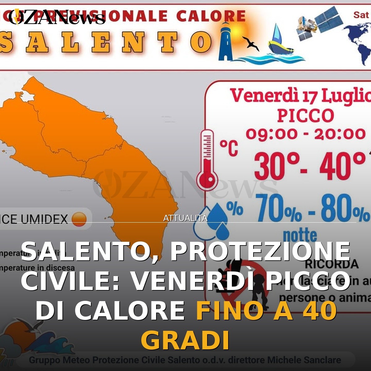 Salento, Protezione Civile: venerdì picco di calore fino a 40 gradi