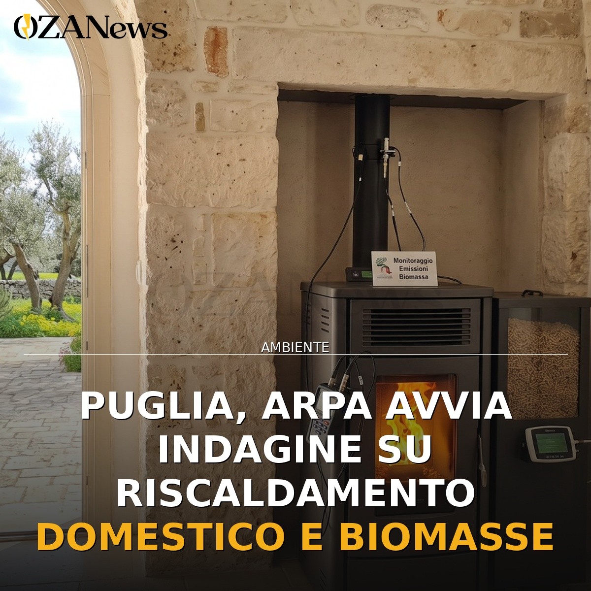 Puglia, ARPA avvia indagine su riscaldamento domestico e biomasse