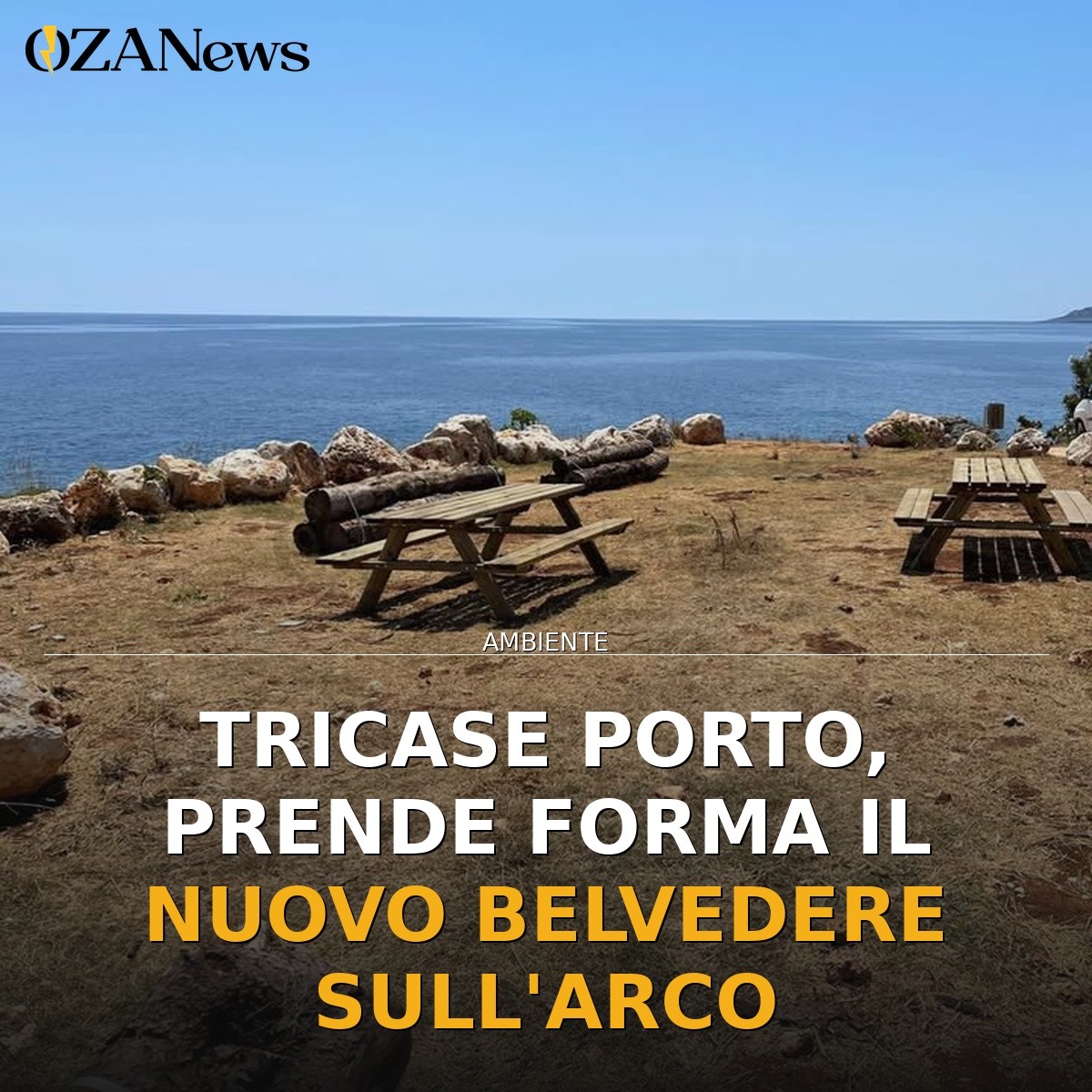Tricase Porto, prende forma il nuovo belvedere sull’Arco