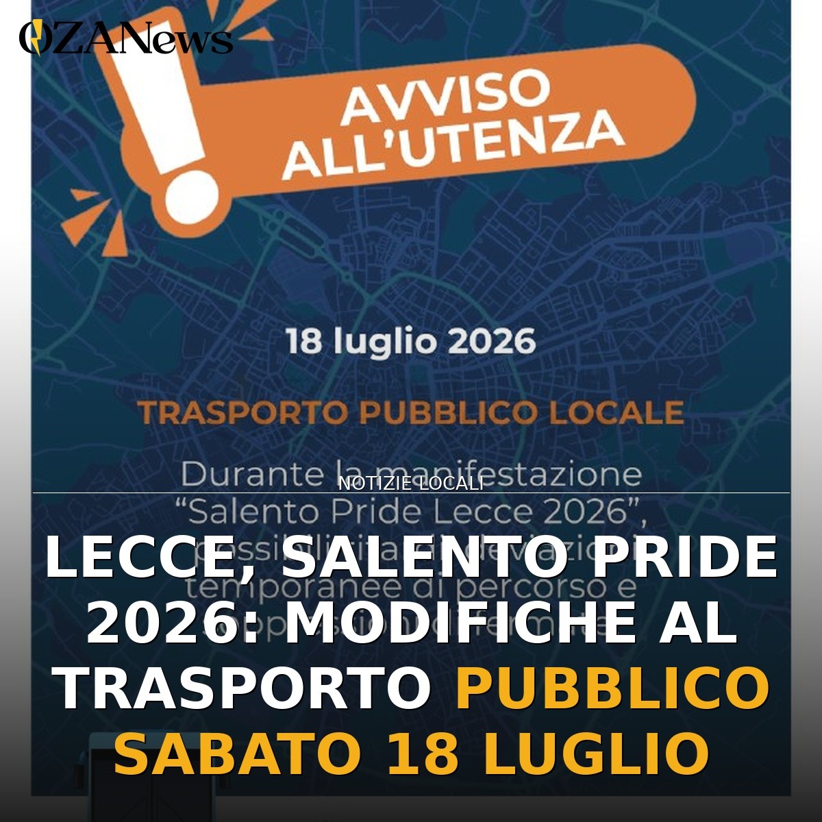 Lecce, Salento Pride 2026: modifiche al trasporto pubblico sabato 18 luglio