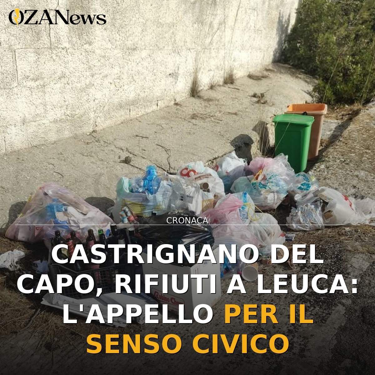 Castrignano del Capo, rifiuti a Leuca: l’appello per il senso civico
