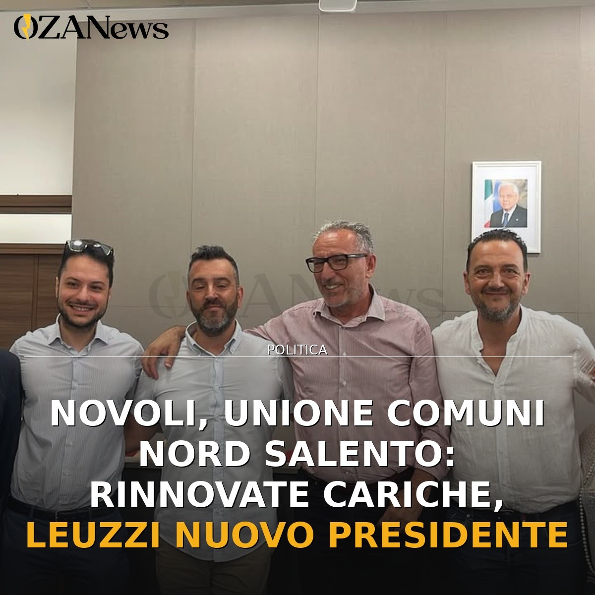 Novoli, Unione Comuni Nord Salento: rinnovate cariche, Leuzzi nuovo Presidente