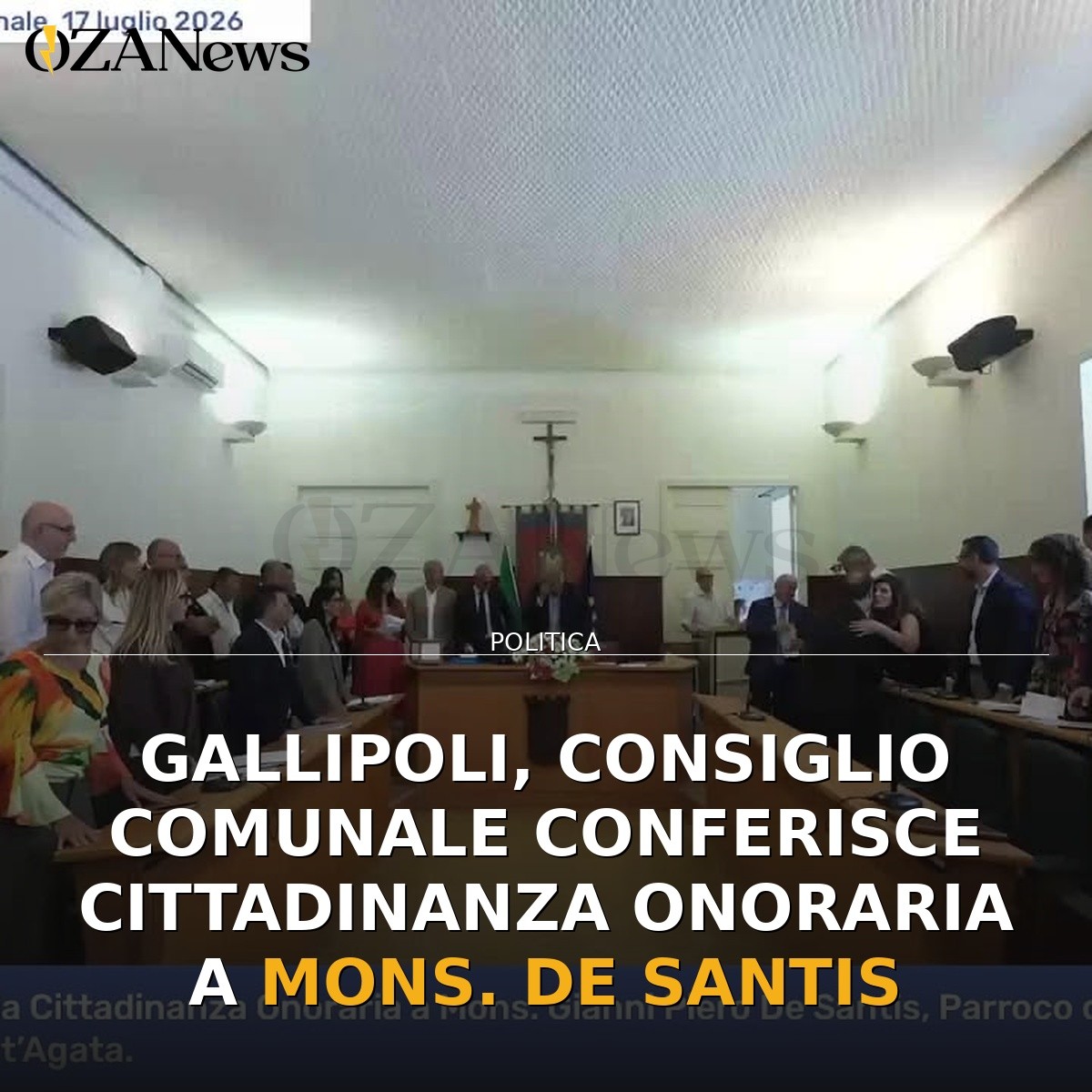 Gallipoli, Consiglio Comunale conferisce Cittadinanza Onoraria a Mons. De Santis