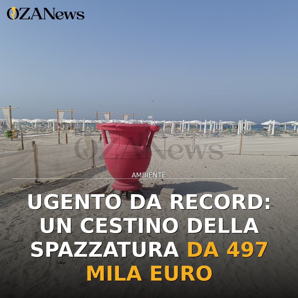 Ugento da record: un cestino della spazzatura da 497 mila euro