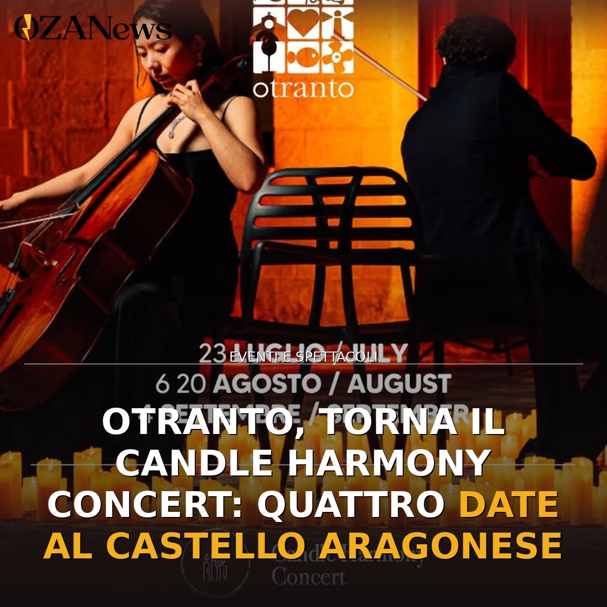 Otranto, torna il Candle Harmony Concert: quattro date al Castello Aragonese