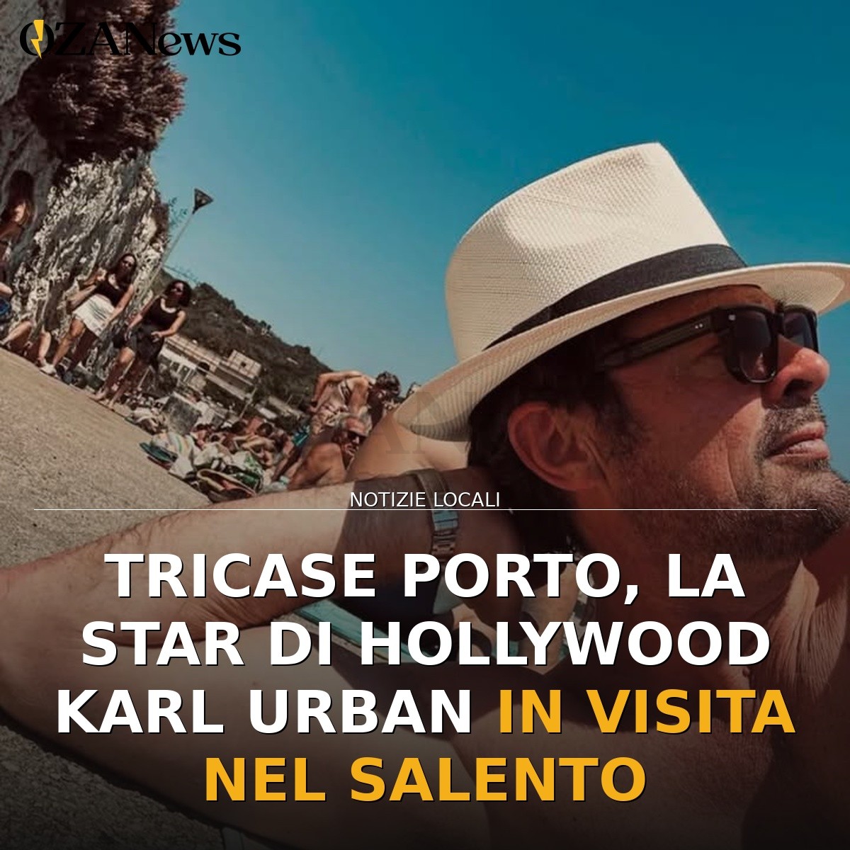 Tricase Porto, la star di Hollywood Karl Urban in visita nel Salento
