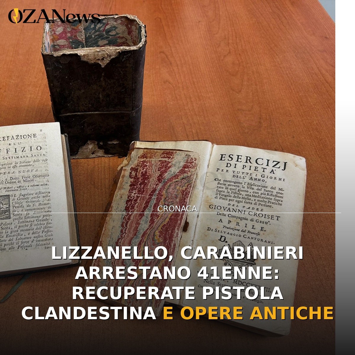 Lizzanello, Carabinieri arrestano 41enne: recuperate pistola clandestina e opere antiche