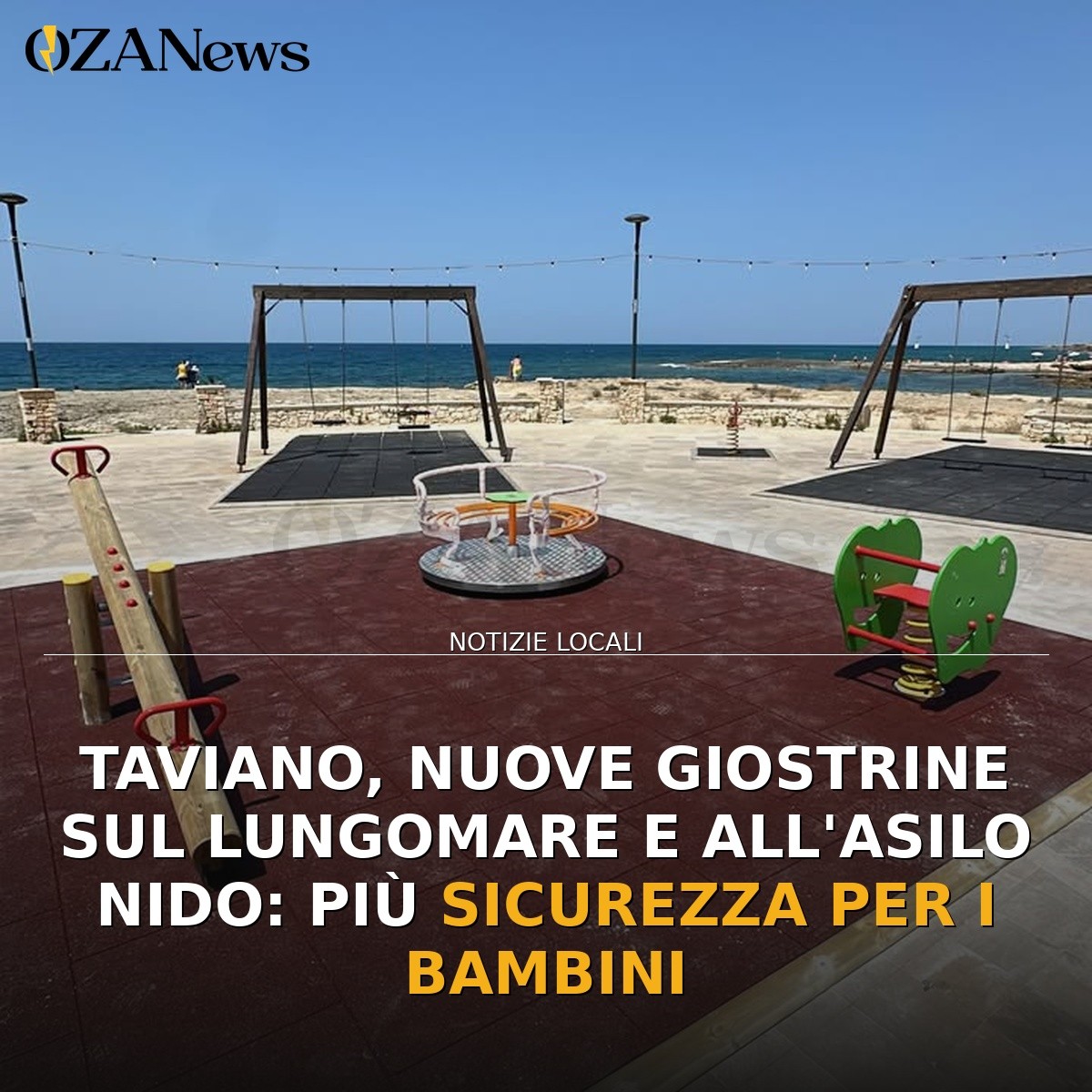 Taviano, nuove giostrine sul lungomare e all’Asilo Nido: più sicurezza per i bambini