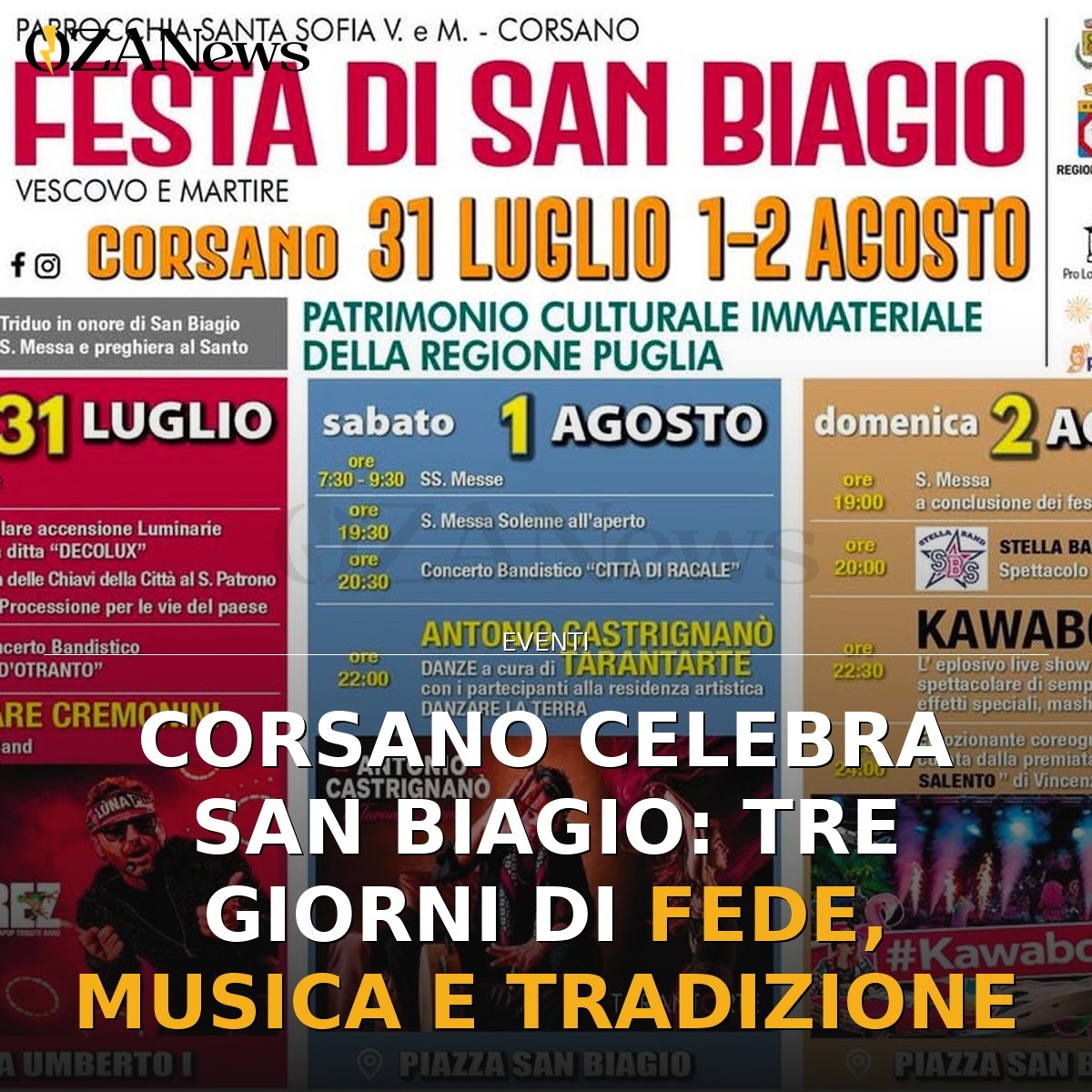 Corsano celebra San Biagio: tre giorni di fede, musica e tradizione