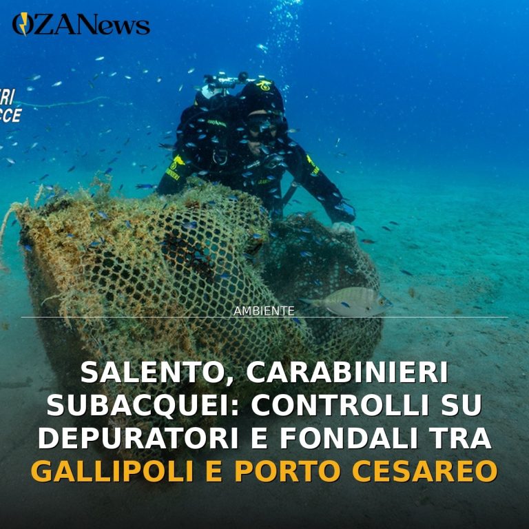 Salento, Carabinieri Subacquei: controlli su depuratori e fondali tra Gallipoli e Porto Cesareo