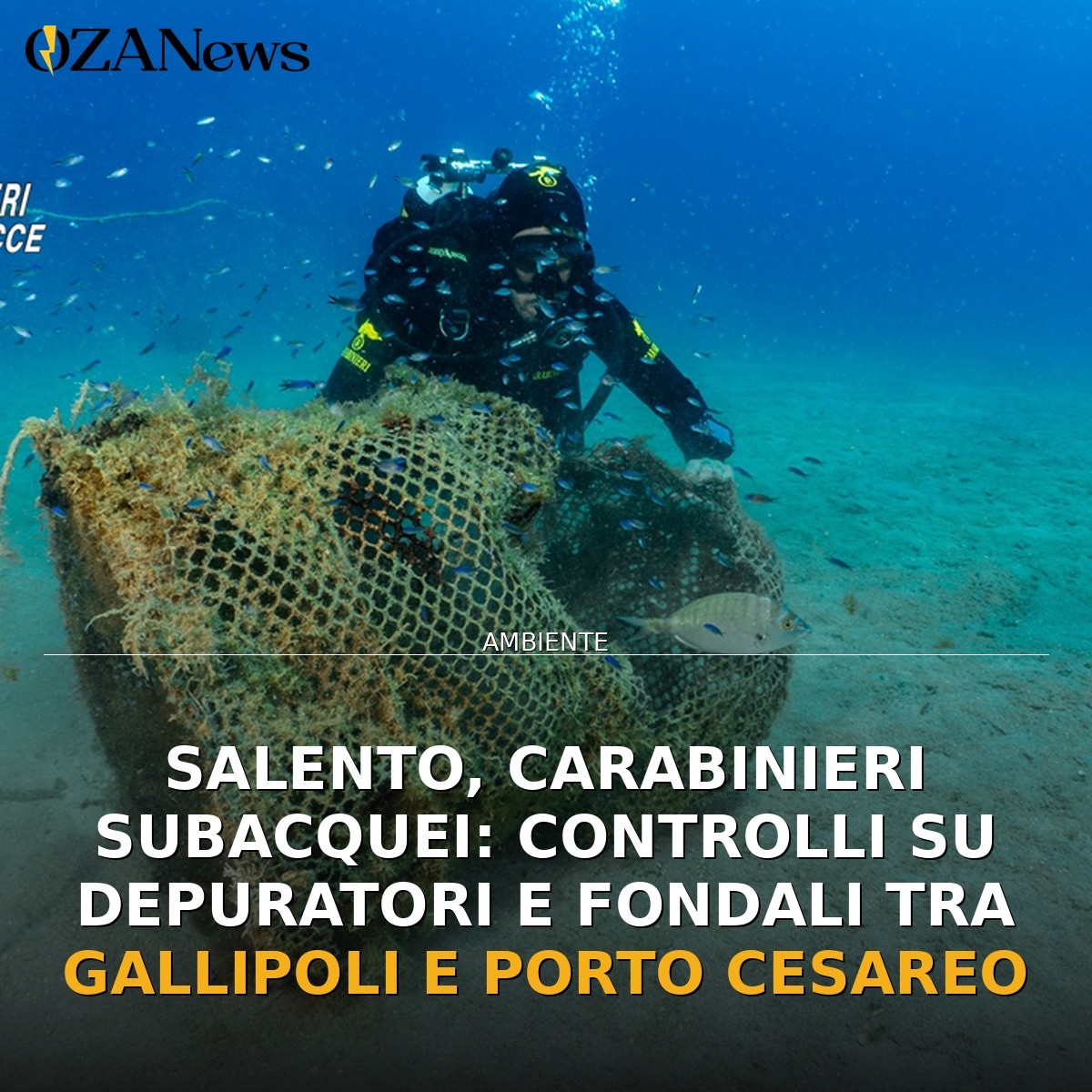 Salento, Carabinieri Subacquei: controlli su depuratori e fondali tra Gallipoli e Porto Cesareo