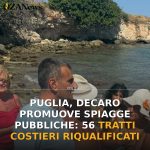 Puglia, Decaro promuove spiagge pubbliche: 56 tratti costieri riqualificati