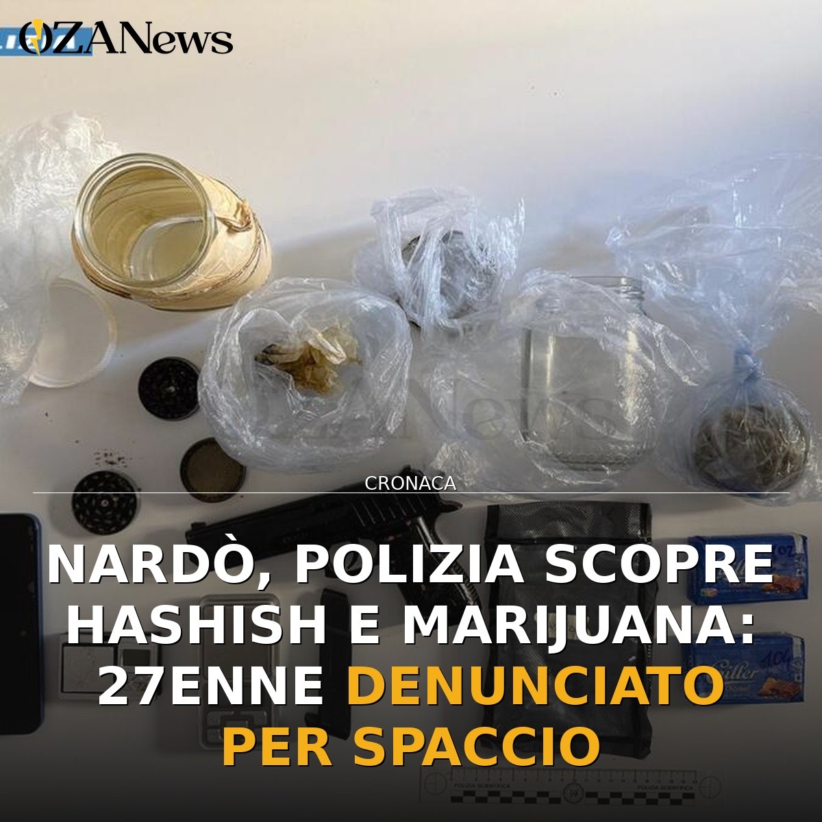 Nardò, Polizia scopre hashish e marijuana: 27enne denunciato per spaccio