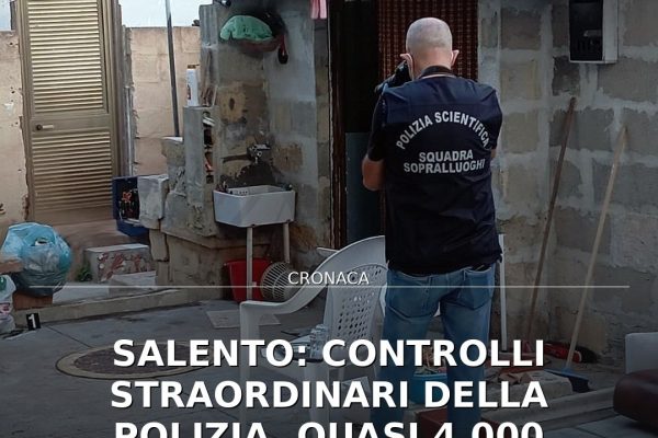 Salento: Controlli straordinari della Polizia, quasi 4.000 identificati e due arresti