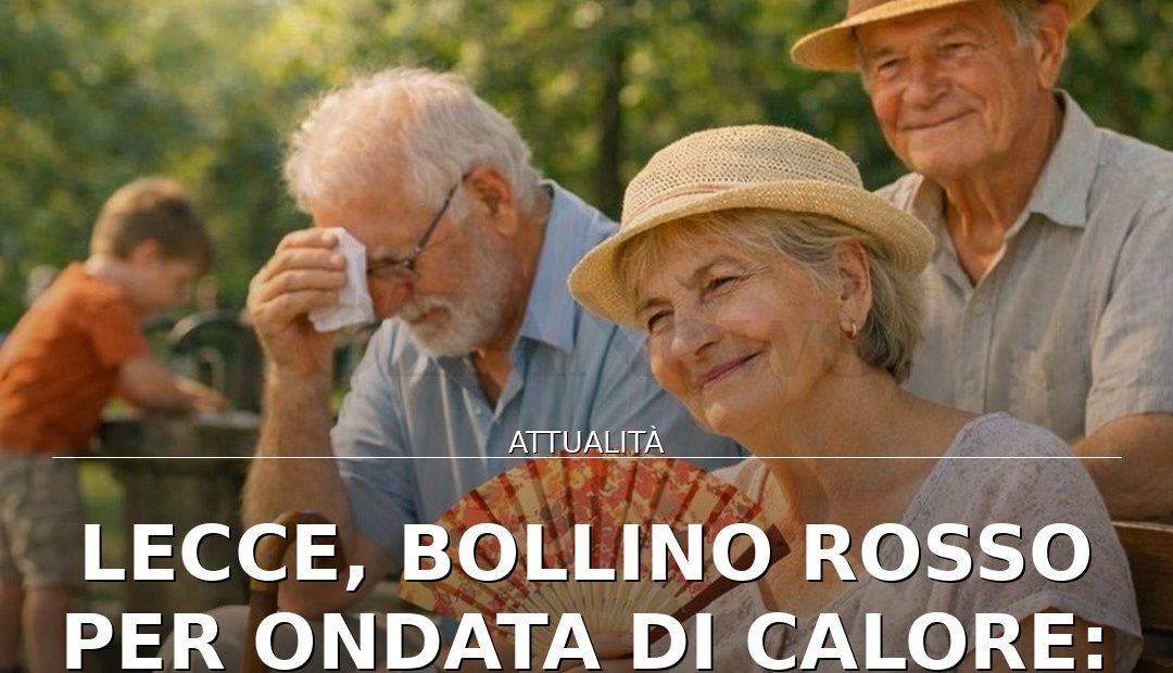 Foto di copertina: Lecce, bollino rosso per ondata di calore: allerta massima fino al 5 agosto - Lecce