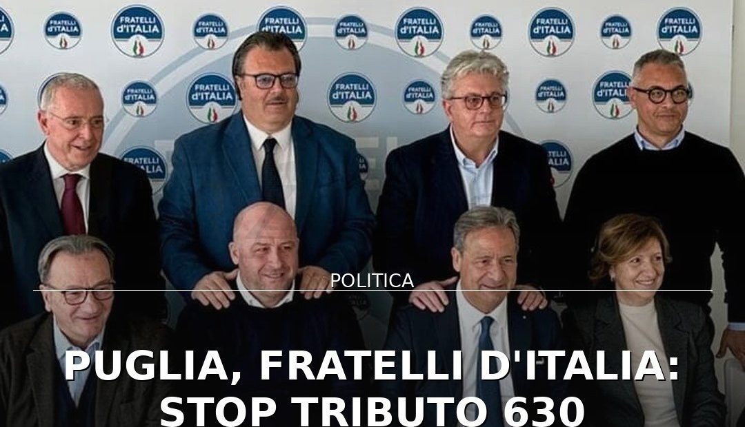 Anteprima di: Puglia, Fratelli d'Italia: Stop Tributo 630 Consorzio Bonifica e Azzeramento Cartelle