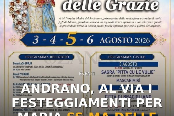Andrano, al via i festeggiamenti per Maria SS.ma delle Grazie