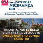 Parabita, Notte della Vicinanza: il 21 agosto unisce quattro comuni salentini