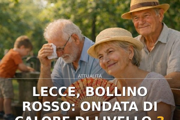 Lecce, bollino rosso: ondata di calore di livello 3 per tre giorni